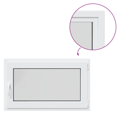 vidaXL Tilt & Turn Basement Window RISOR 100 x 70 cm PVC and Glass