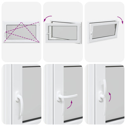 vidaXL Tilt & Turn Basement Window RISOR 100 x 70 cm PVC and Glass