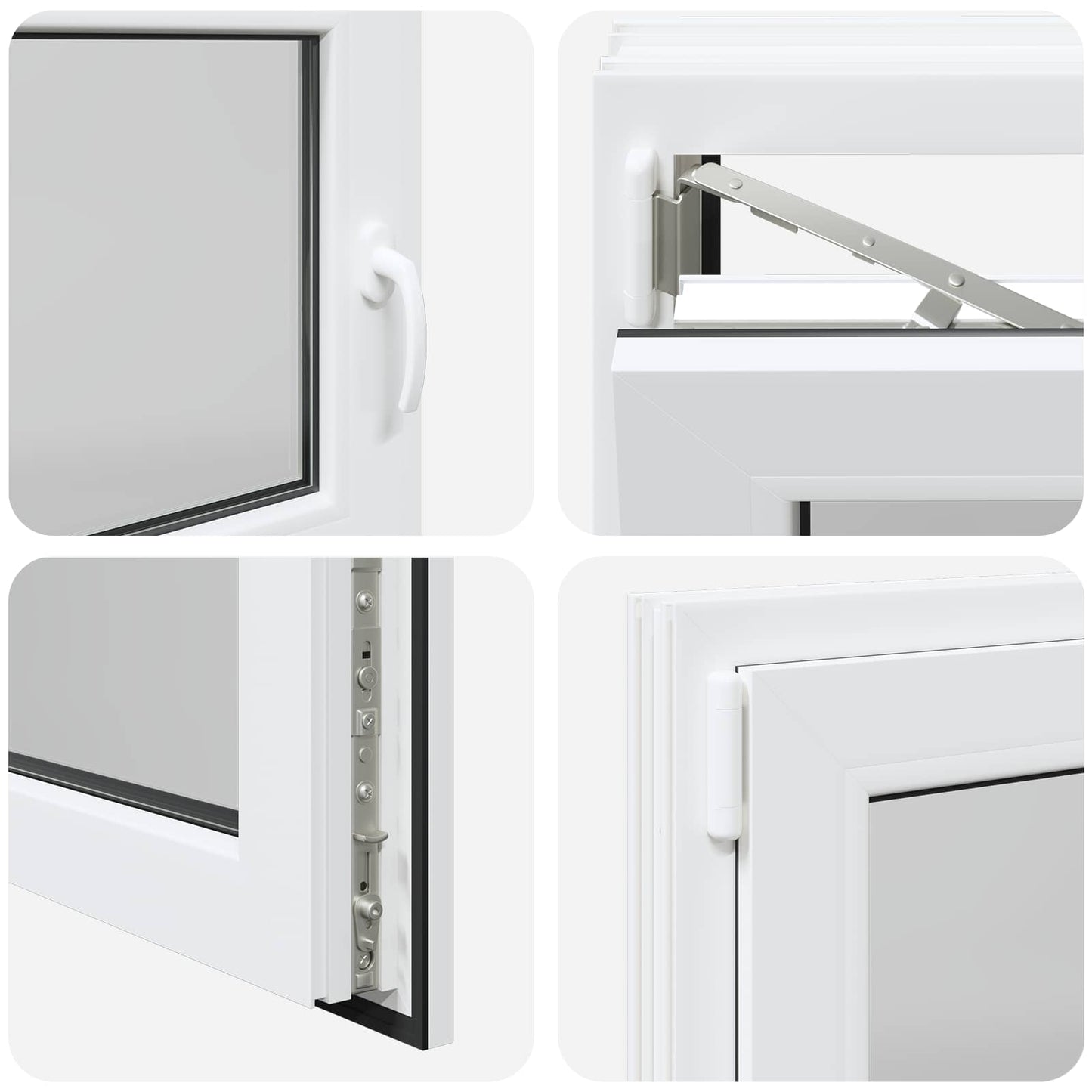 vidaXL Basement Window RISOR 100 x 70 cm PVC and Glass White