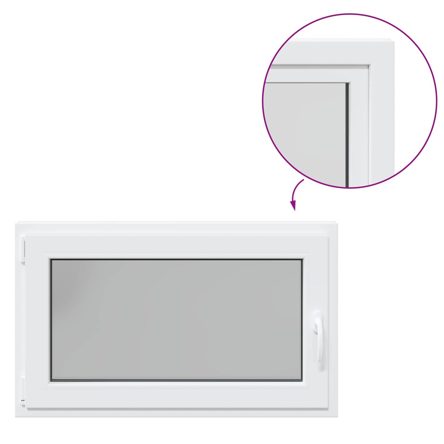vidaXL Basement Window RISOR 100 x 70 cm PVC and Glass White