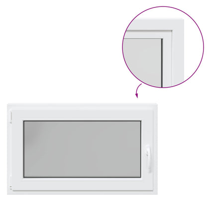 vidaXL Basement Window RISOR 100 x 70 cm PVC and Glass White