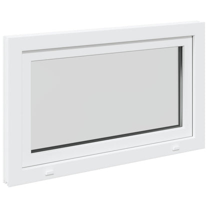 vidaXL Basement Window RISOR 100 x 70 cm PVC and Glass White