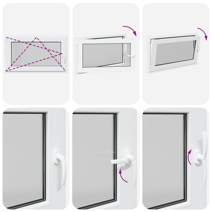 vidaXL Basement Window RISOR 100 x 70 cm PVC and Glass White