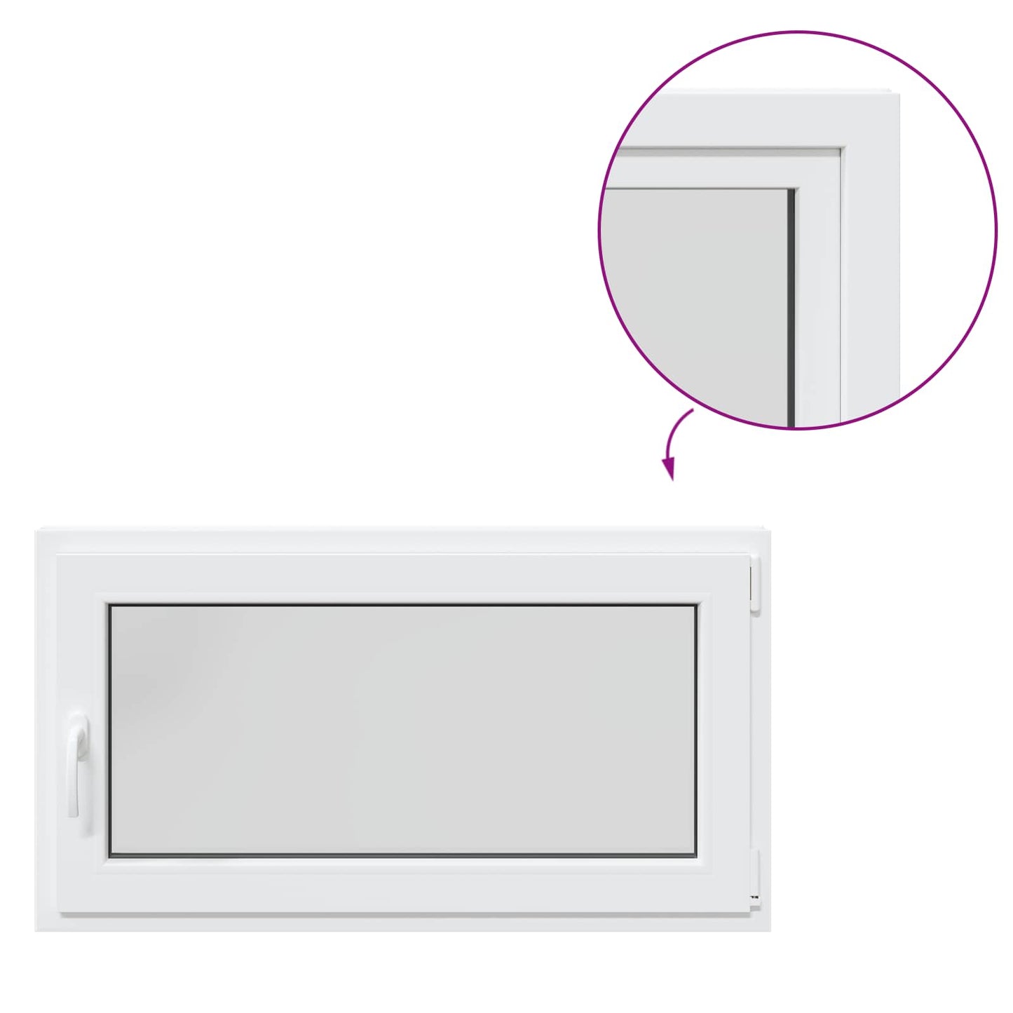 vidaXL Basement Window RISOR 110 x 50 cm PVC and Glass White