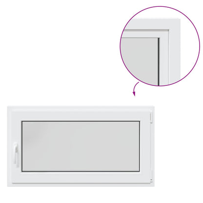 vidaXL Basement Window RISOR 110 x 50 cm PVC and Glass White