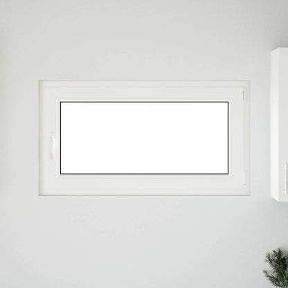 vidaXL Basement Window RISOR 110 x 50 cm PVC and Glass White