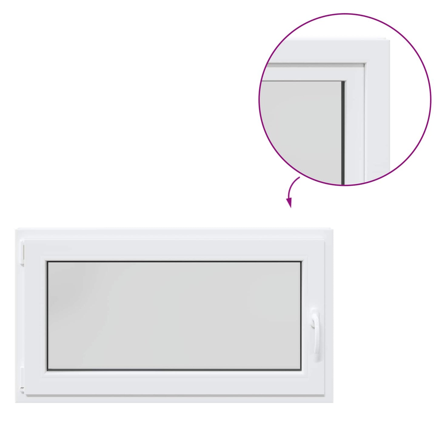 vidaXL Basement Window RISOR 110 x 50 cm PVC and Glass White