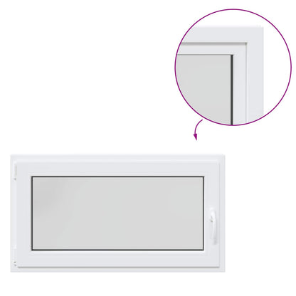 vidaXL Basement Window RISOR 110 x 50 cm PVC and Glass White