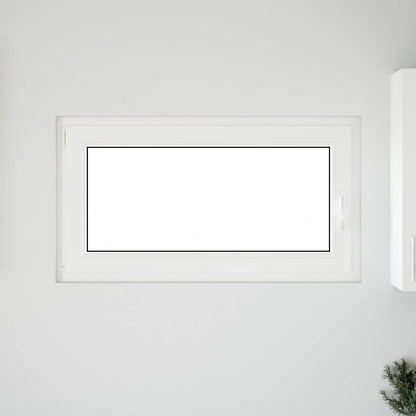 vidaXL Basement Window RISOR 110 x 50 cm PVC and Glass White