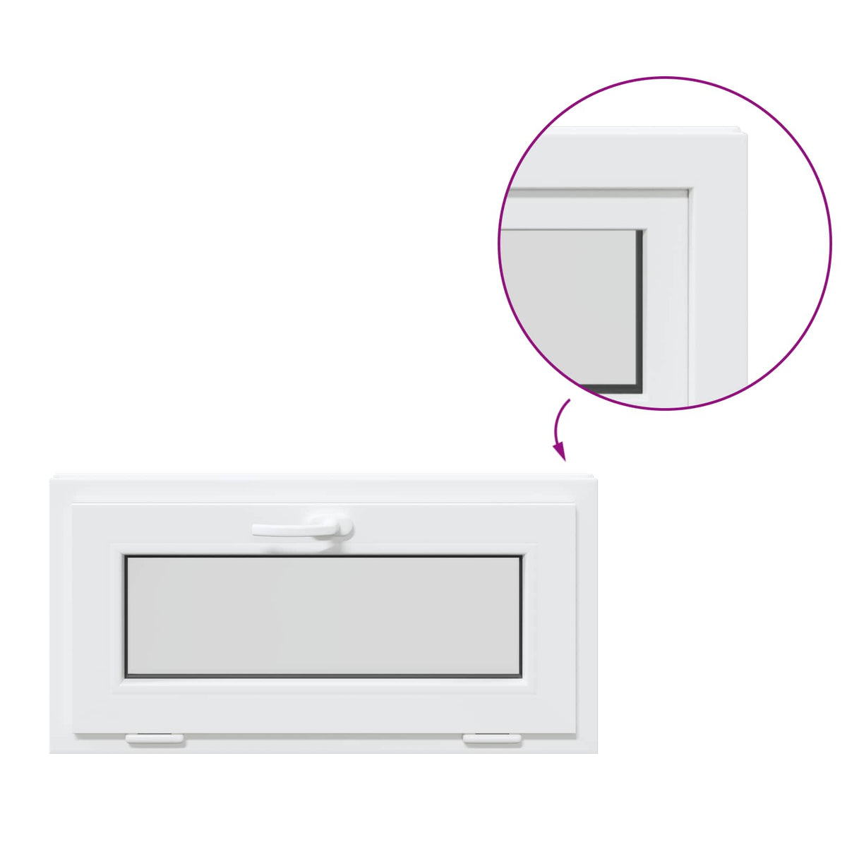 vidaXL Basement Window Internal Colour White RISOR 80 x 40 cm