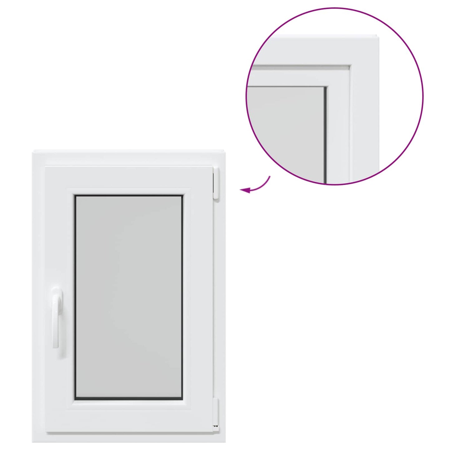 vidaXL Basement Window RISOR 50 x 75 cm PVC and Glass White