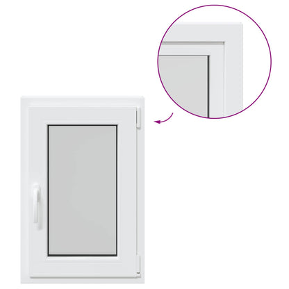 vidaXL Basement Window RISOR 50 x 75 cm PVC and Glass White