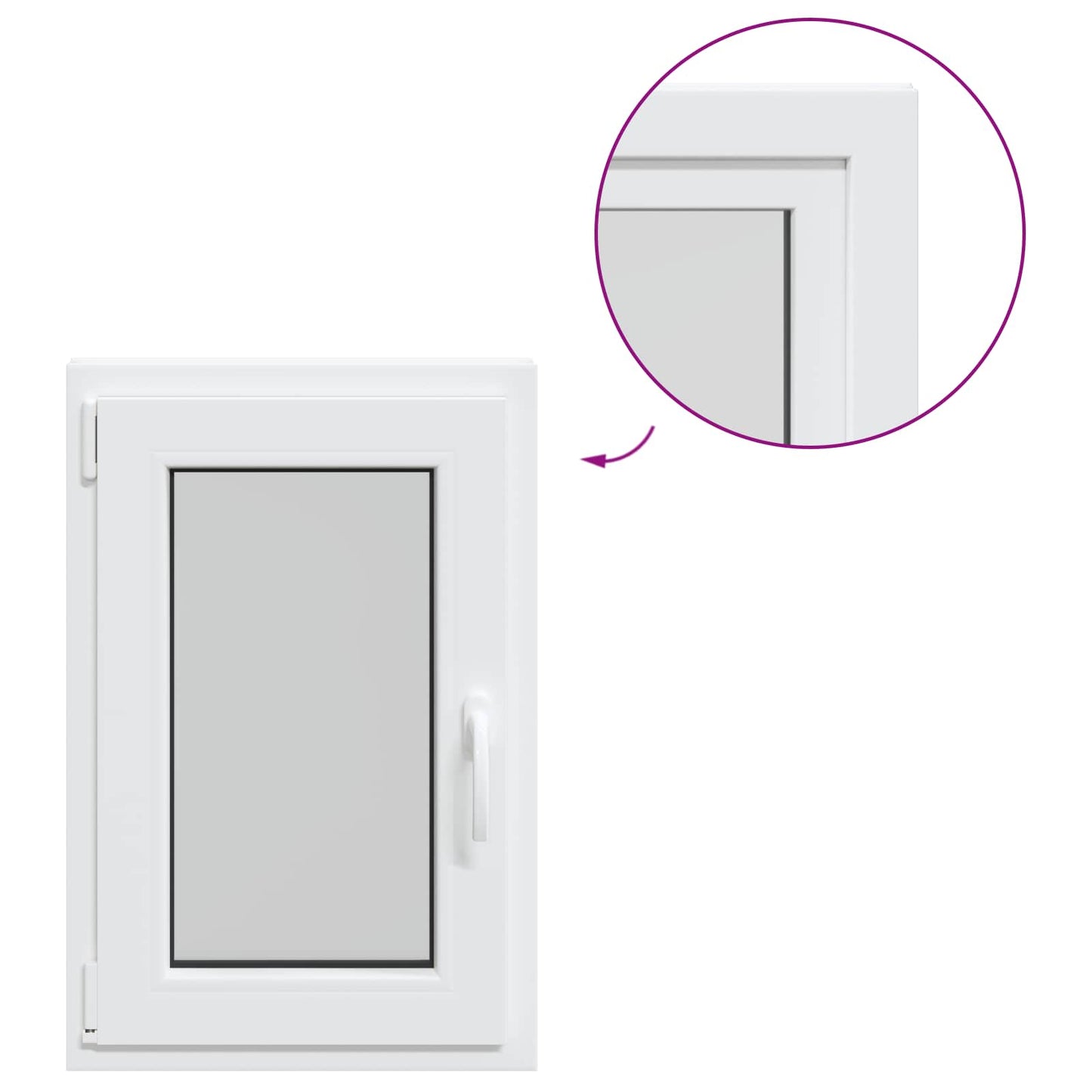 vidaXL Basement Window RISOR 50 x 75 cm PVC and Glass White