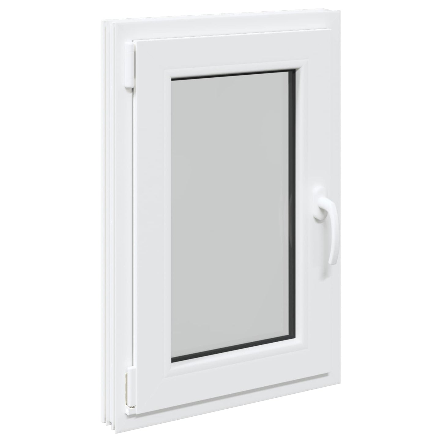 vidaXL Basement Window RISOR 50 x 75 cm PVC and Glass White