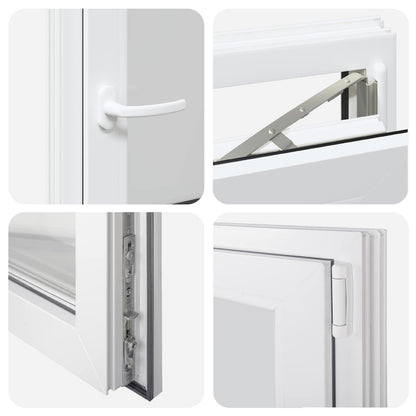 vidaXL Tilt & Turn Basement Window RISOR 60 x 80 cm PVC and Glass