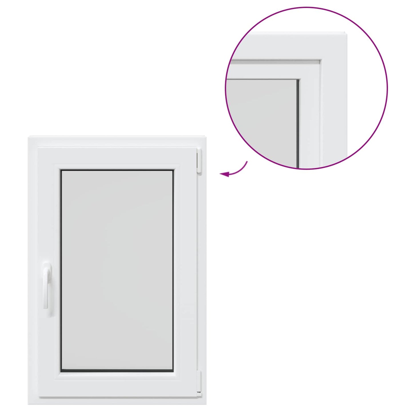 vidaXL Tilt & Turn Basement Window RISOR 60 x 80 cm PVC and Glass