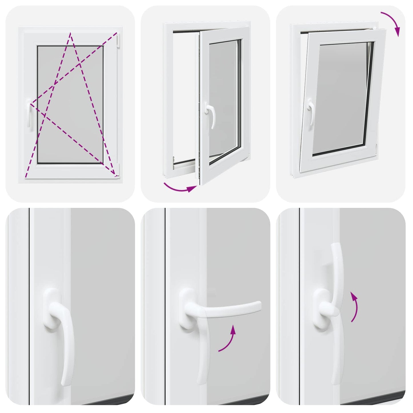 vidaXL Tilt & Turn Basement Window RISOR 60 x 80 cm PVC and Glass