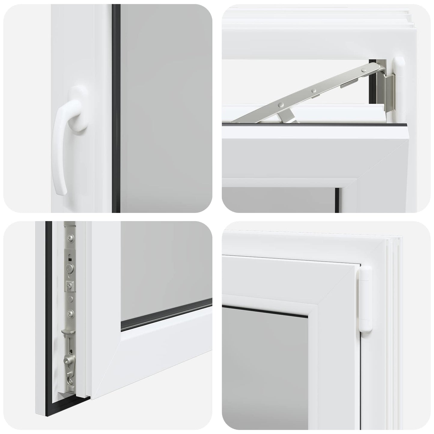 vidaXL Basement Window RISOR 80 x 50 cm PVC and Glass White
