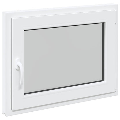 vidaXL Basement Window RISOR 80 x 50 cm PVC and Glass White