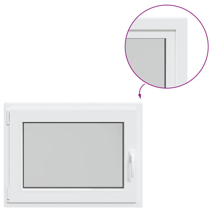 vidaXL Basement Window RISOR 80 x 50 cm PVC and Glass White