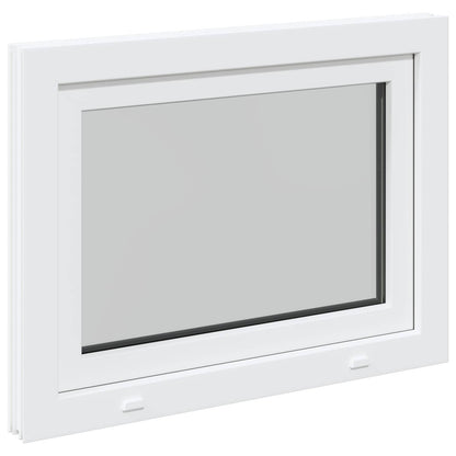 vidaXL Basement Window RISOR 80 x 50 cm PVC and Glass White