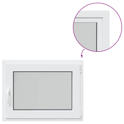 vidaXL Basement Window RISOR 80 x 60 cm PVC and Glass White