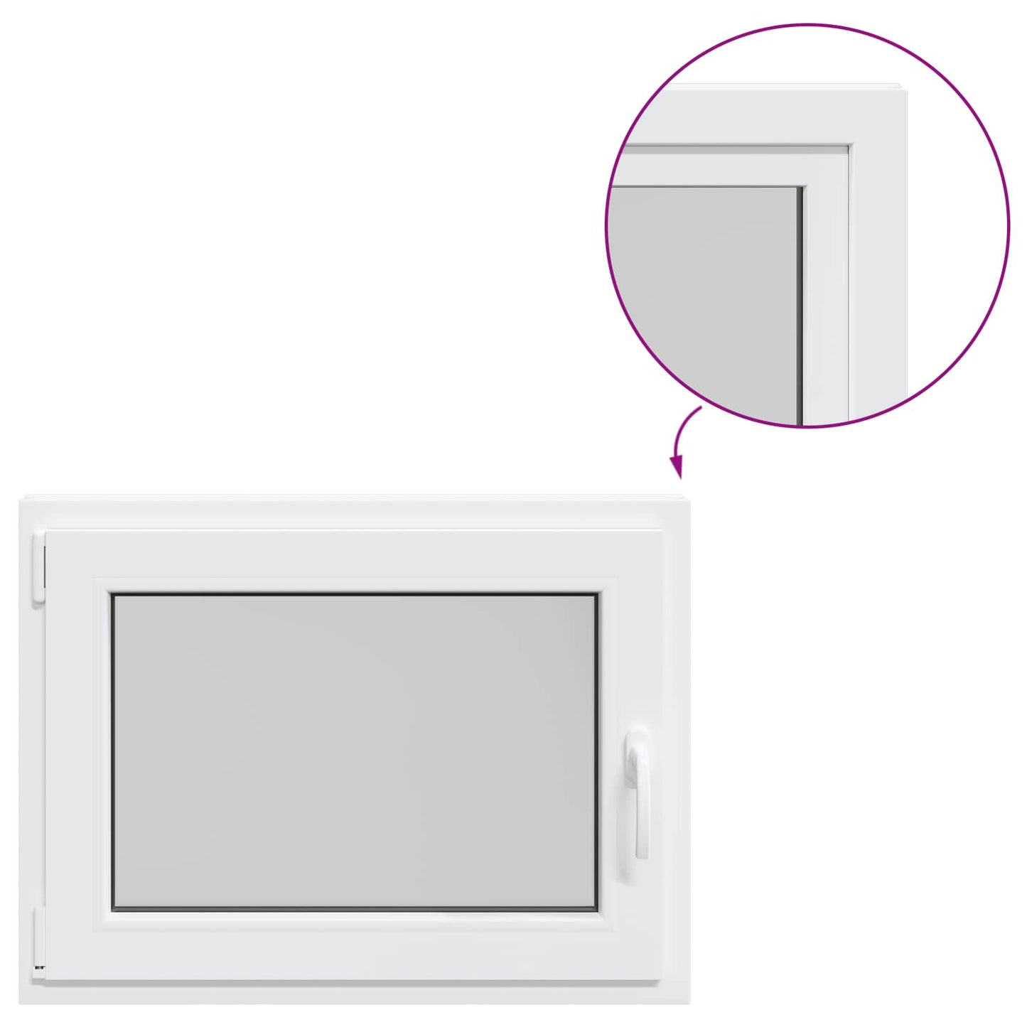 vidaXL Basement Window RISOR 80 x 60 cm PVC and Glass White