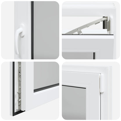 vidaXL Basement Window RISOR 80 x 70 cm PVC and Glass White