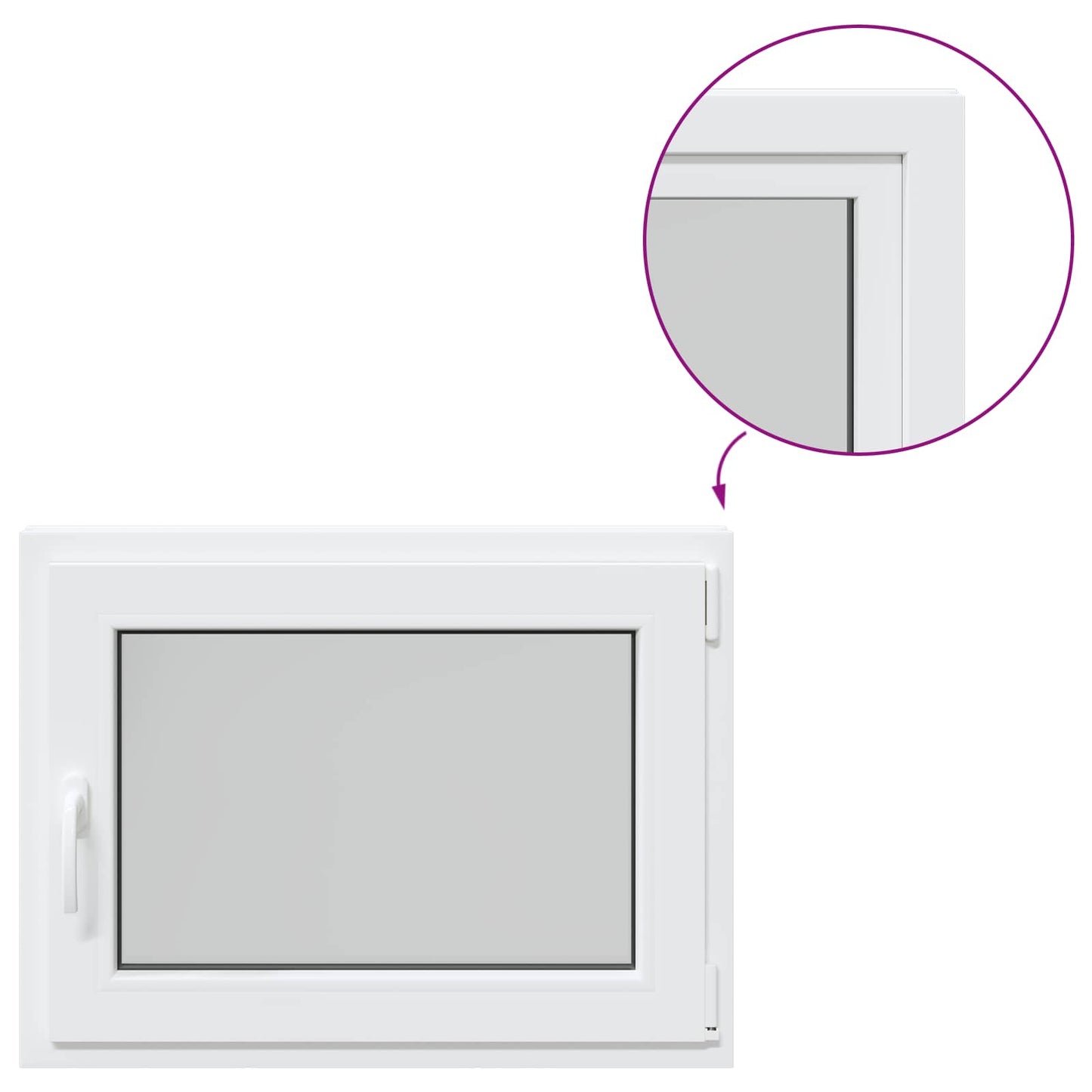 vidaXL Basement Window RISOR 80 x 70 cm PVC and Glass White