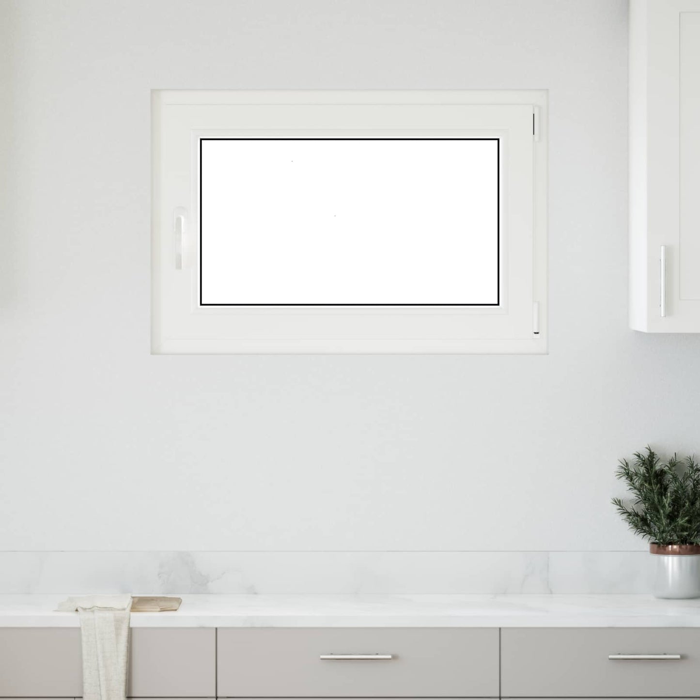 vidaXL Basement Window RISOR 90 x 50 cm PVC and Glass White