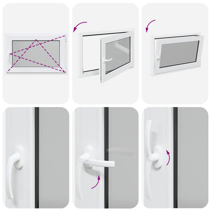 vidaXL Basement Window RISOR 90 x 50 cm PVC and Glass White