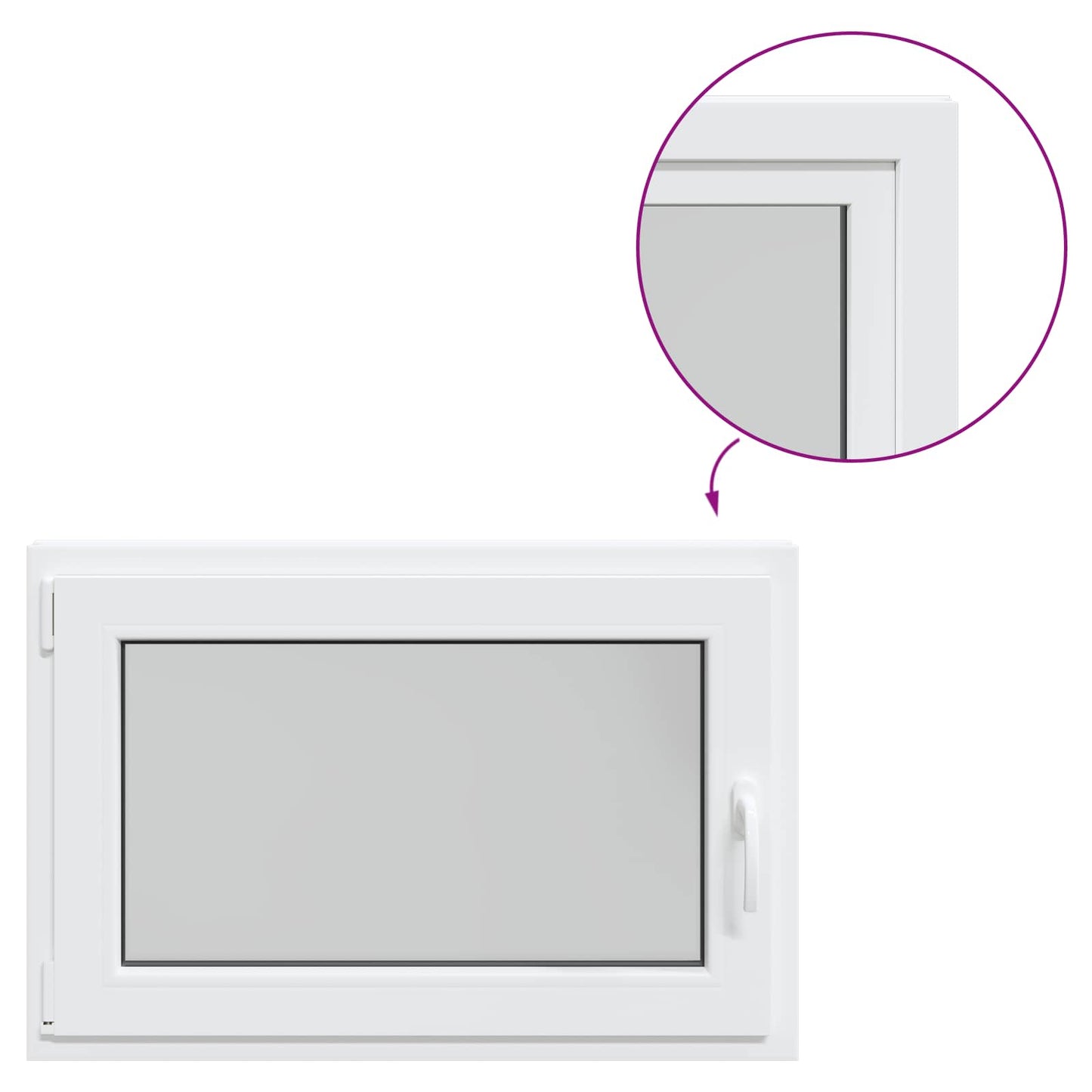 vidaXL Basement Window RISOR 90 x 60 cm PVC and Glass White