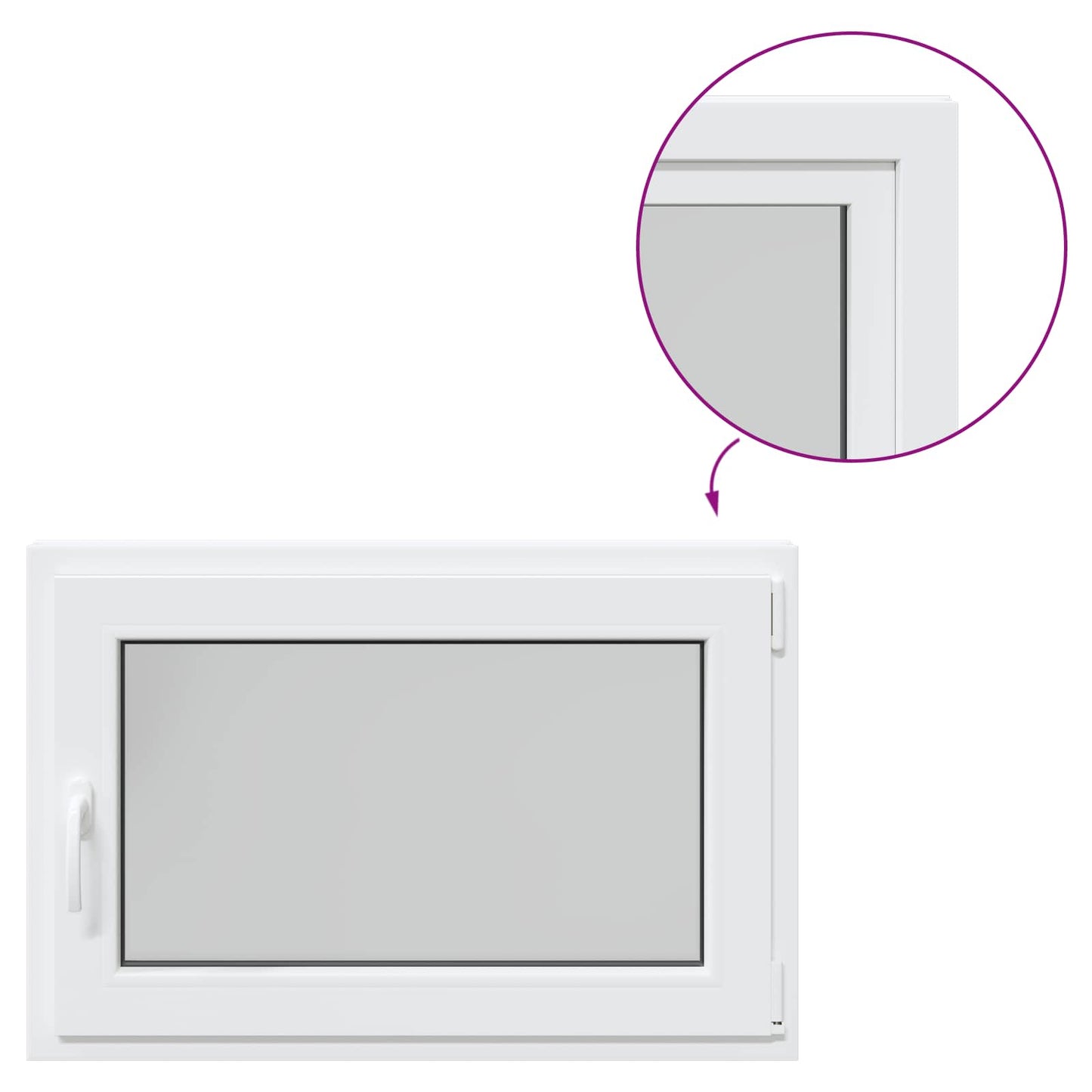vidaXL Basement Window RISOR 90 x 70 cm PVC and Glass White