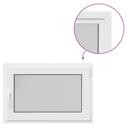 vidaXL Basement Window RISOR 90 x 70 cm PVC and Glass White