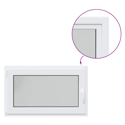 vidaXL Basement Window RISOR 100 x 60 cm PVC and Glass White