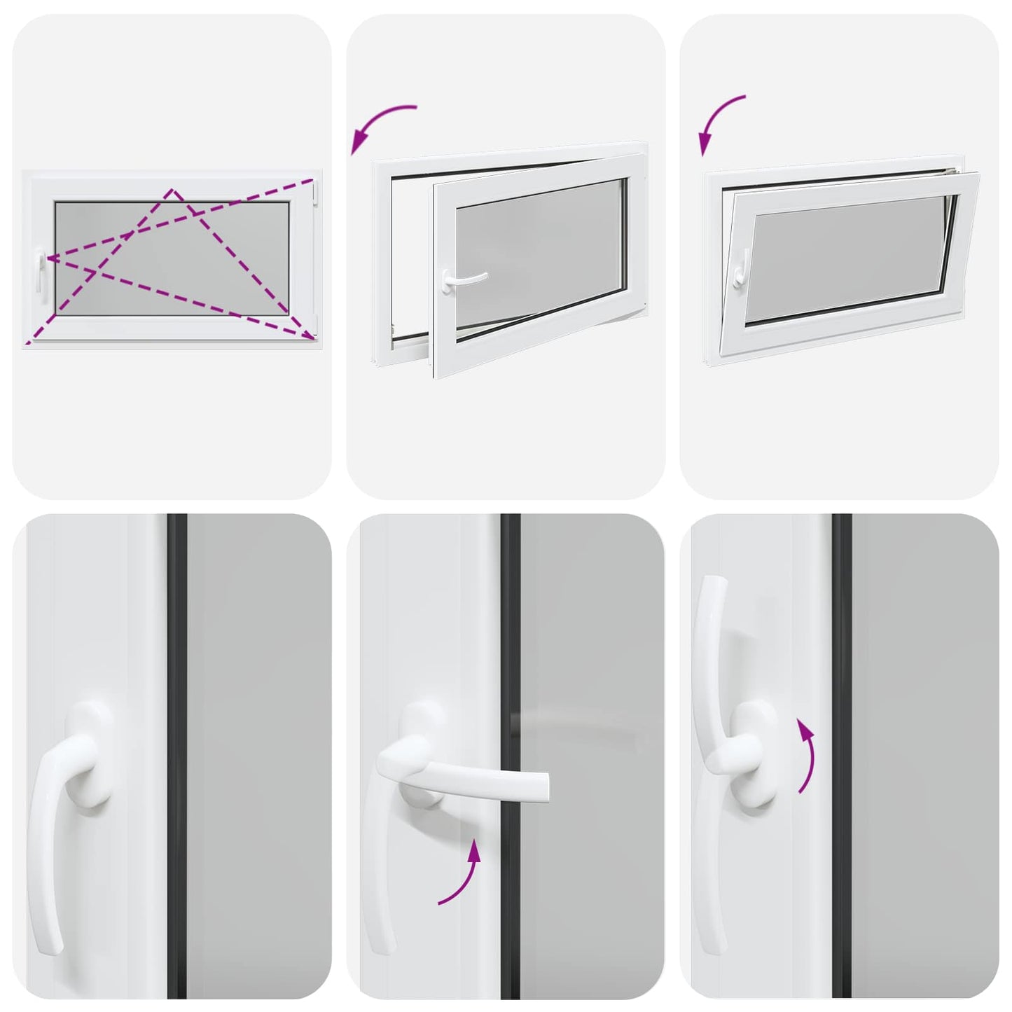 vidaXL Tilt & Turn Basement Window RISOR 100 x 70 cm PVC and Glass