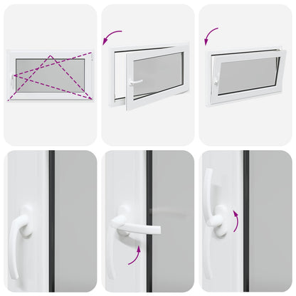 vidaXL Tilt & Turn Basement Window RISOR 100 x 70 cm PVC and Glass