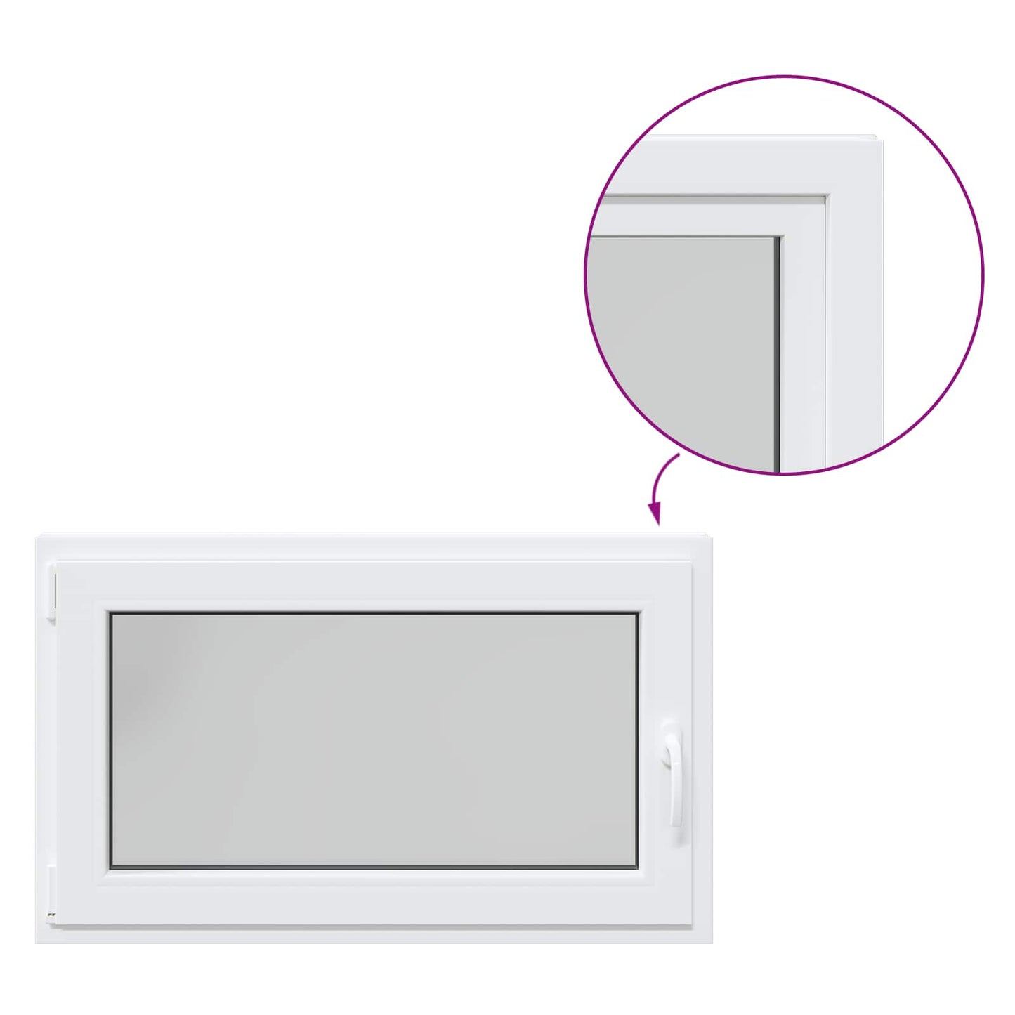 vidaXL Basement Window RISOR 100 x 70 cm PVC and Glass White
