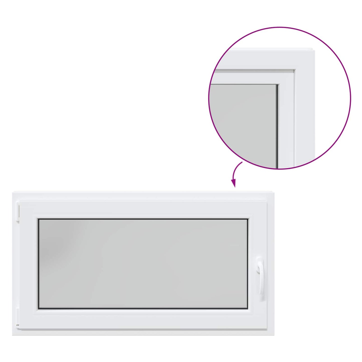 vidaXL Basement Window RISOR 110 x 50 cm PVC and Glass White