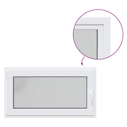 vidaXL Basement Window RISOR 110 x 50 cm PVC and Glass White