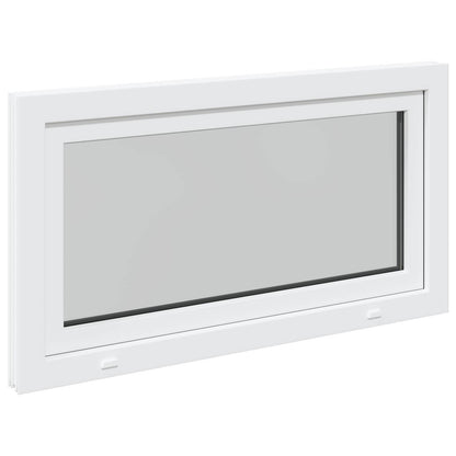 vidaXL Basement Window RISOR 110 x 50 cm PVC and Glass White