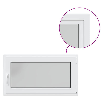 vidaXL Basement Window RISOR 110 x 60 cm PVC and Glass White