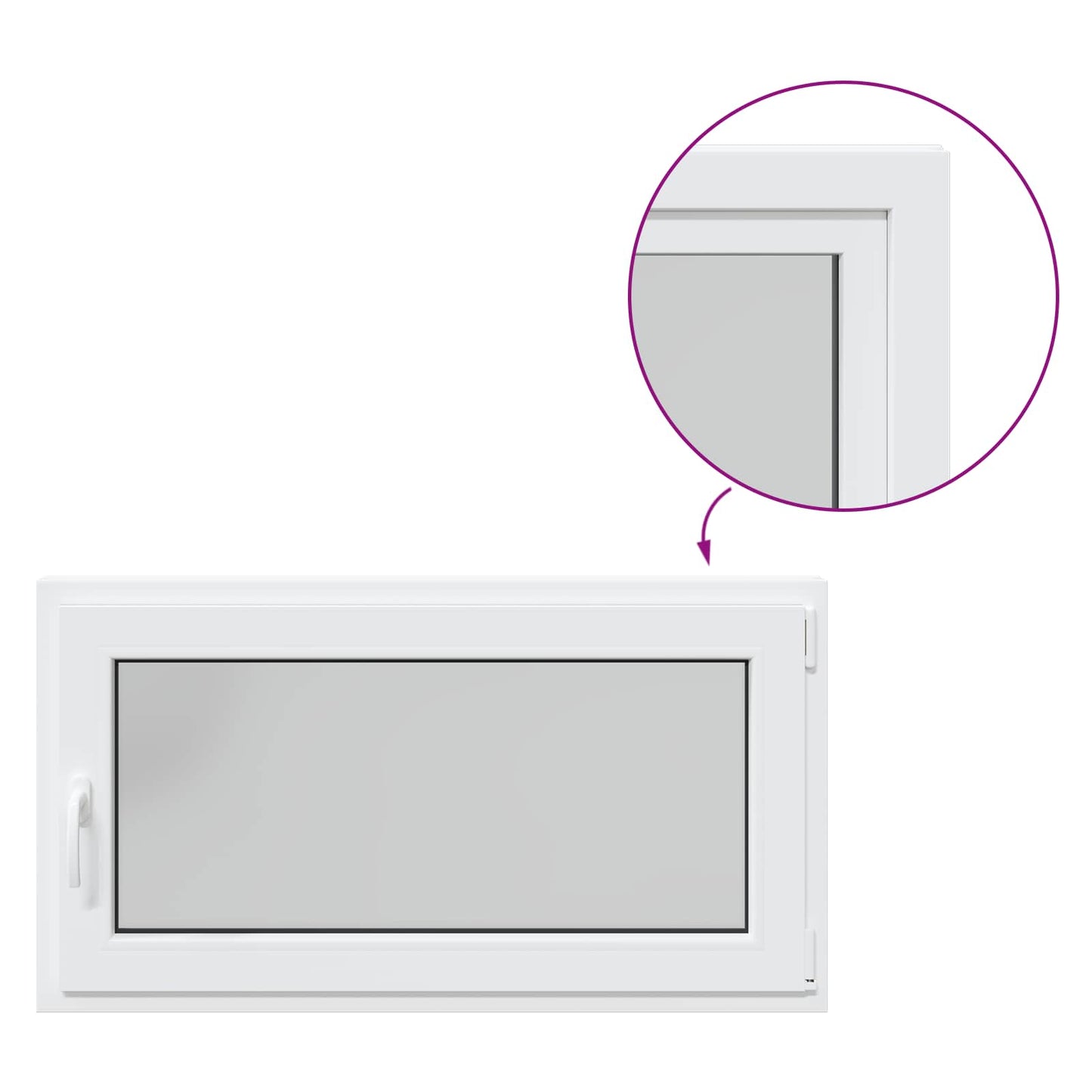 vidaXL Basement Window RISOR 110 x 70 cm PVC and Glass White