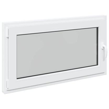 vidaXL Basement Window RISOR 110 x 70 cm PVC and Glass White