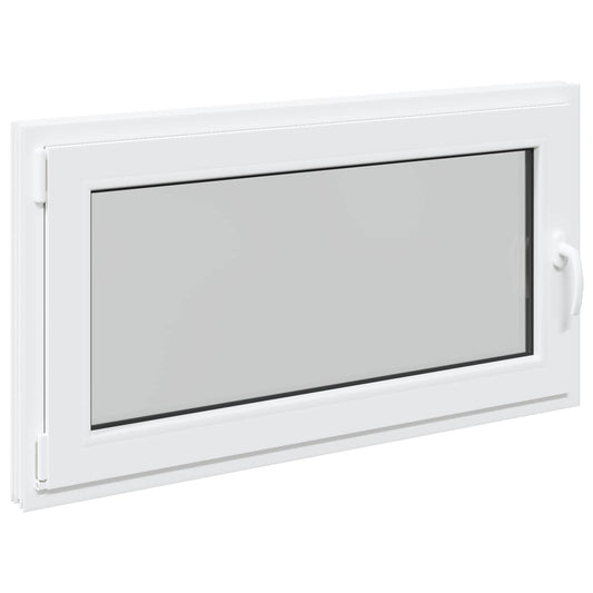 vidaXL Basement Window RISOR 110 x 70 cm PVC and Glass White