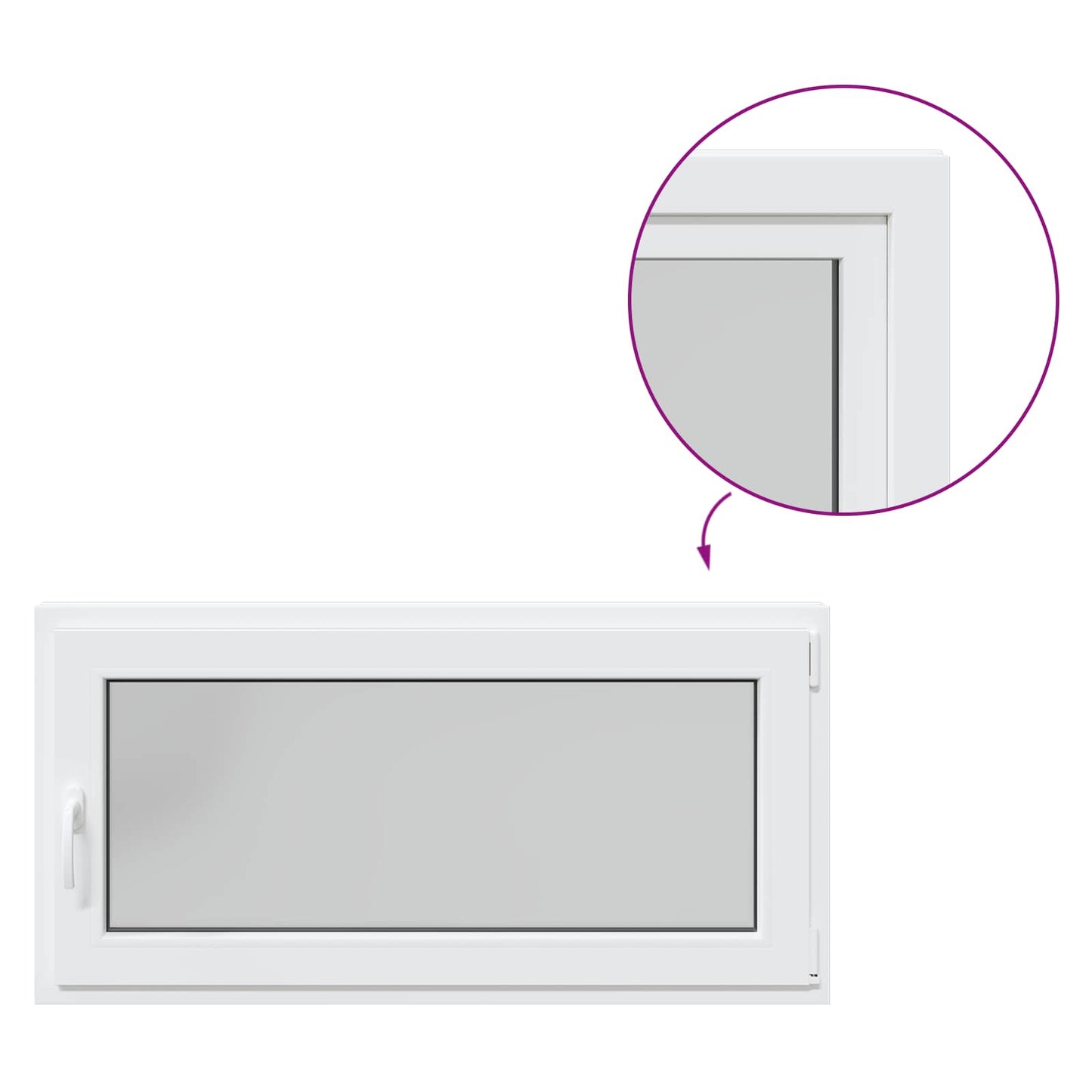 vidaXL Basement Window RISOR 120 x 60 cm PVC and Glass White