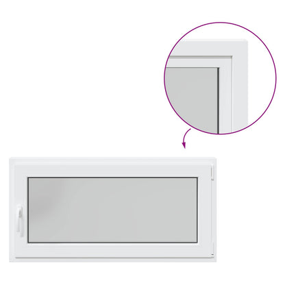 vidaXL Basement Window RISOR 120 x 60 cm PVC and Glass White
