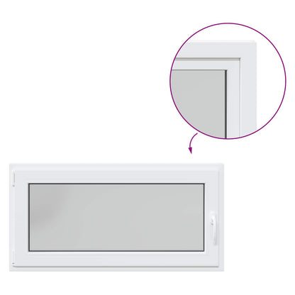 vidaXL Basement Window RISOR 120 x 60 cm PVC and Glass White