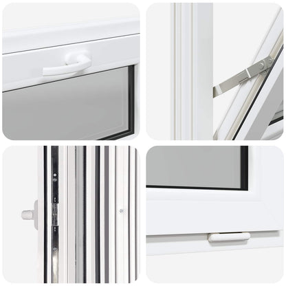 vidaXL Basement Window RISOR 60 x 40 cm PVC and Glass White