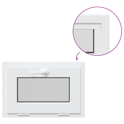 vidaXL Basement Window RISOR 60 x 40 cm PVC and Glass White
